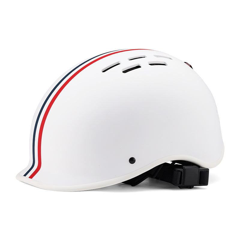 Casque vélo urbain bleu blanc rouge Pédale Maurice