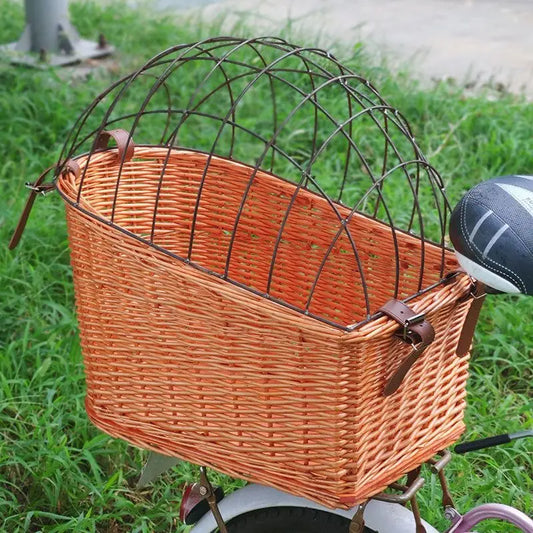 Panier avant de luxe pour transport du chien à vélo