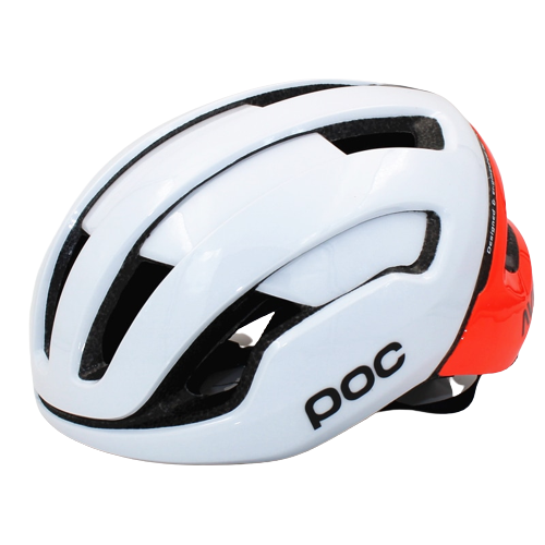 Casque vélo route design blanc et rouge Pédale Maurice