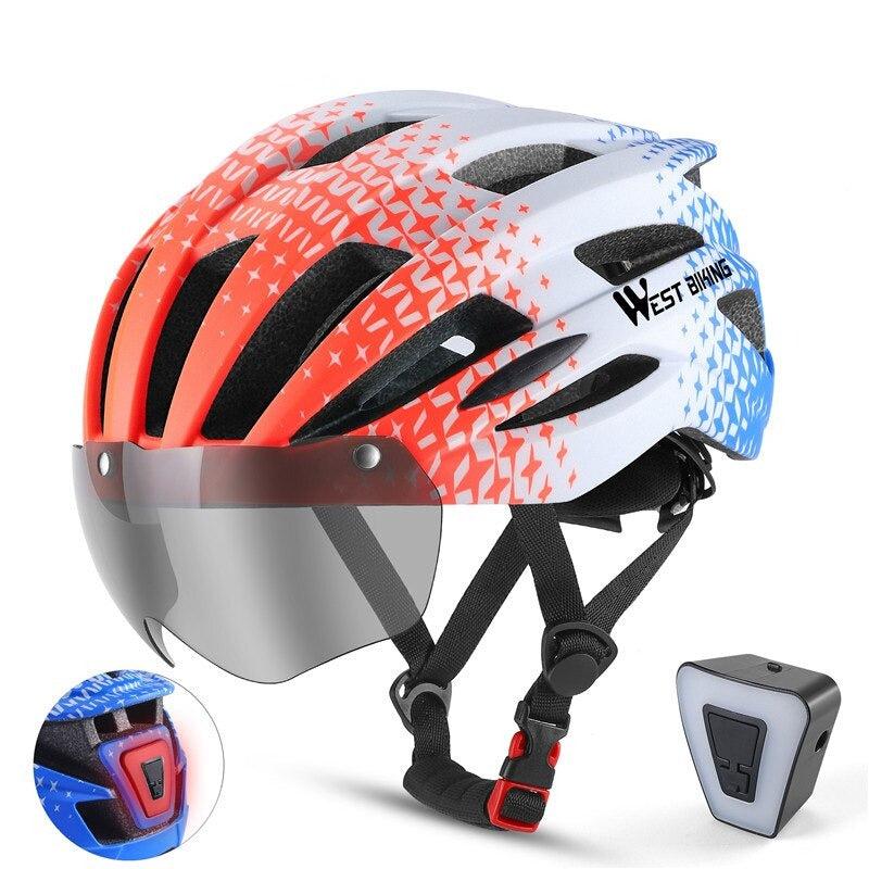 casque vélo avec visière et lumière