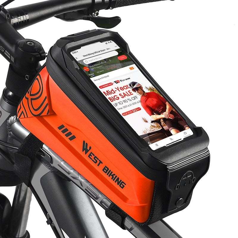 Sacoche vélo cadre tube 2.5L avec étui pour téléphone