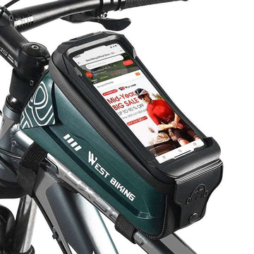 Sacoche vélo cadre tube 2.5L avec étui pour téléphone